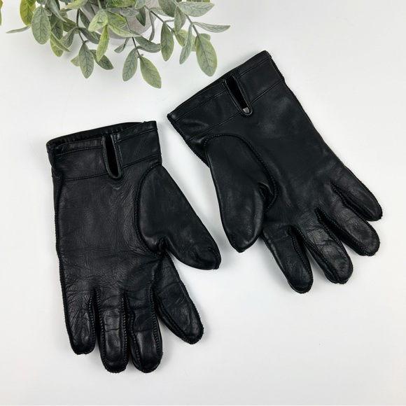 Isotoner Genuine Leather Gloves Black Women's Size Large - Picture 2 of 4